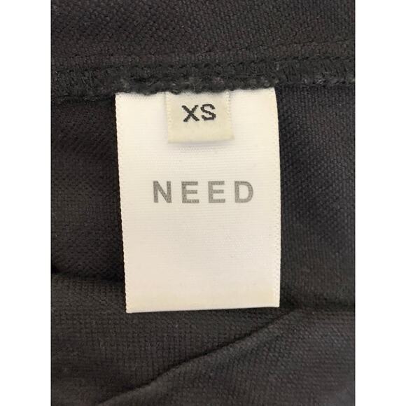 NEED Women's Black Solid Cotton-Linen Wide-Leg Pant SZ XS - Picture 9 of 11